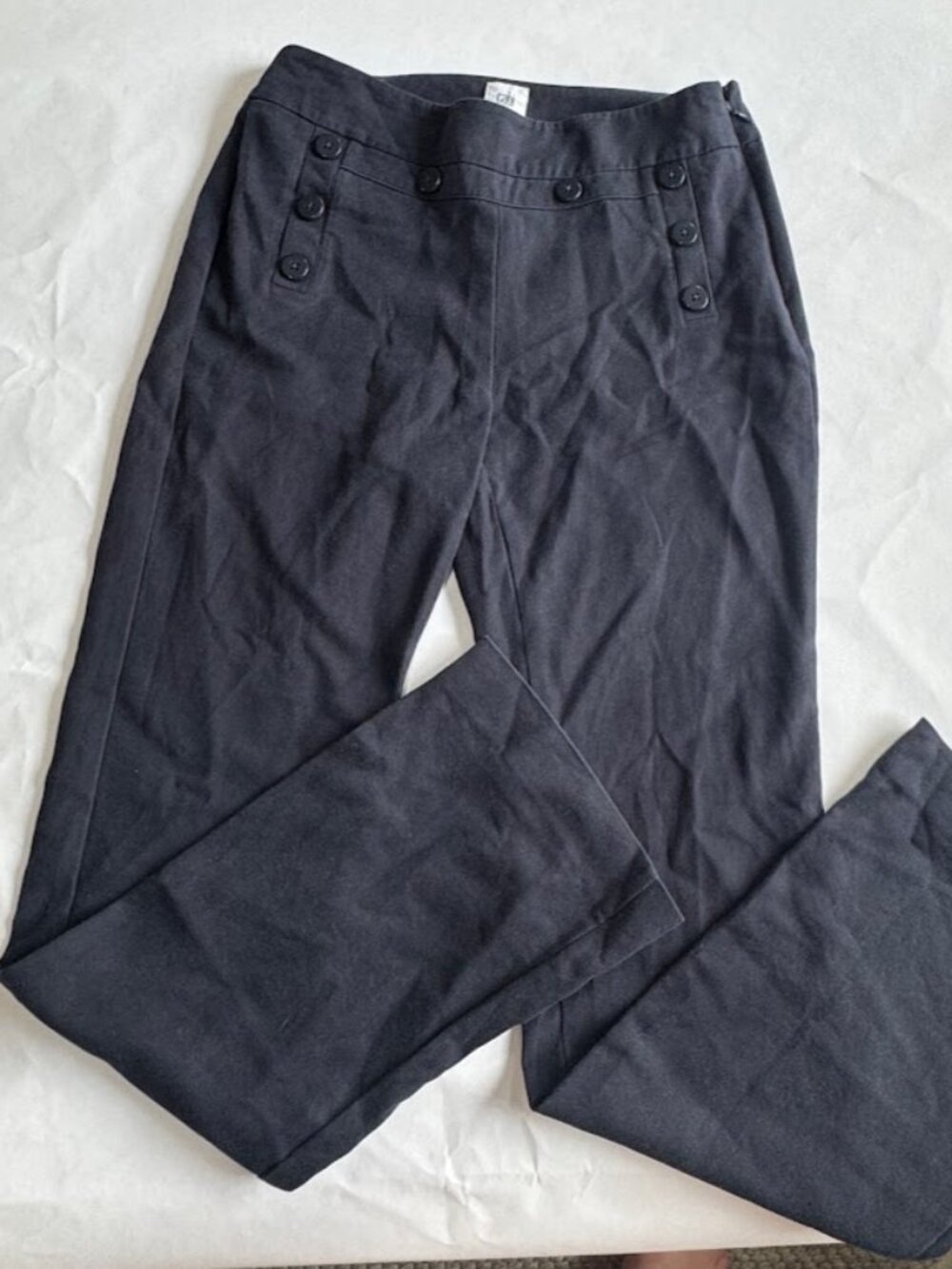 cabi Mariner Trouser Navy Sailor Nautical Button Pants Womens 4